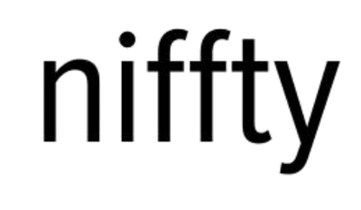 Black text 'niffty' on a white background