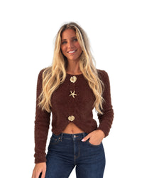 The Golden Tide Fuzzy Cardigan
