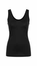 niffty black reversible seamless tank top with wide straps and a scoop neckline in a soft stretchy nylon blend