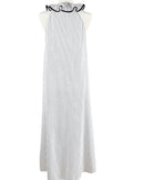 Zara Ruffle Collar Striped Maxi Dress
