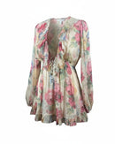 Zimmermann Floral Ruffle Silk Romper